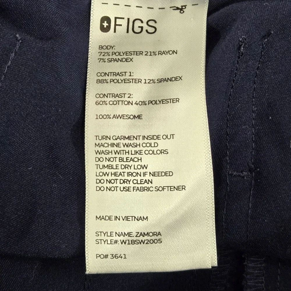 FIGS Women Scrub Pants S Blue Jogger Zamora Zipper PO#3641 29